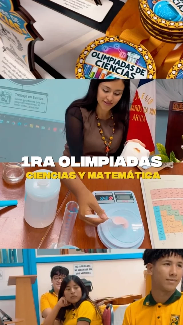 🔬🧪🧮 ¡Primeras Olimpiadas de Ciencias y Matemáticas! 🏆✨
Con gran entusiasmo vivimos las primeras Olimpiadas de Ciencias y Matemáticas de nuestro Colegio Leonardo Da Vinci, una instancia donde nuestros estudiantes pusieron a prueba sus conocimientos, habilidades y capacidad de razonamiento. 🧠💡
Esta enriquecedora actividad, organizada por la profesora Marjorie Ramírez, de Ciencias, y el profesor Carlos Quispe, de Matemáticas, permitió fomentar el pensamiento lógico, la curiosidad científica, el trabajo en equipo y la sana competencia.
👏💚💛 ¡Felicitamos a todos nuestros estudiantes por su participación y entusiasmo, y destacamos el compromiso de nuestros docentes por generar nuevas experiencias de aprendizaje!
#ColegioLeonardoDaVinci #OlimpiadasDeCienciasYMatemáticas #Ciencias #Matemáticas #AprenderHaciendo OrgulloDavincino